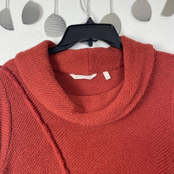 Soft Surroundings Woman's Sz S Burnt Orange Breakwater Pullover Sweater - Picture 8 of 9